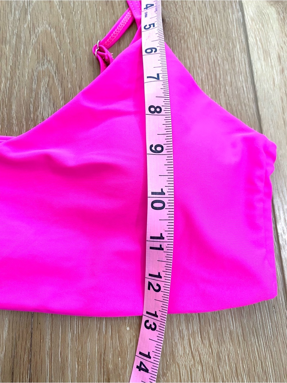 Blooming Jelly Bralette Neon Pink Bikini Top Scoop Neck Barbiecore Swimwear L - Picture 4 of 6
